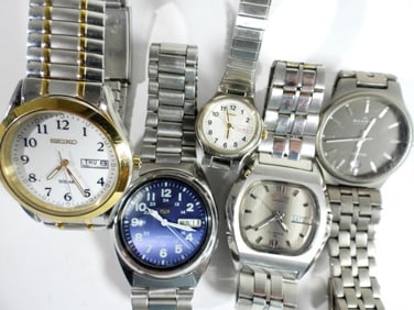 (4) MENS (1) LADIES DAY/DATE WATCHES