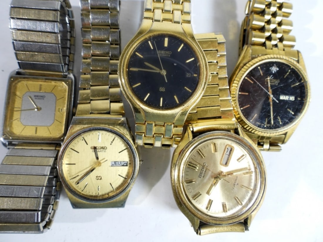 (5) MENS LOT DAY/DATE WATCHES (1 of 3)