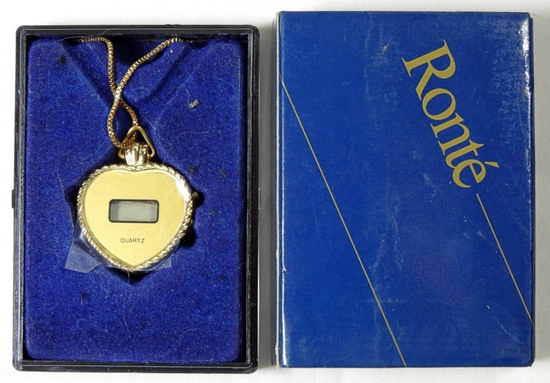 HEART PENDANT WATCH: Ronte heart pendant watch with orginal box, unsealed, untested to see if it works