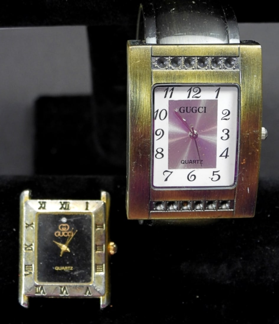 GUCCI SLIP ON WATCH AND 1 FACE: GUCCI SLIP ON WATCH AND 1 FACE, UNTESTED, WATCH MAY OR MAY NOT WORK, COULD BE USED FOR PARTS OR REPAIR
