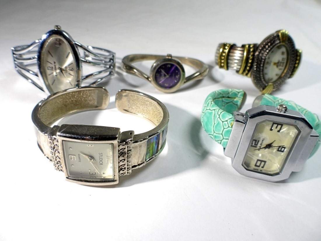 (5) FASHION CUFF WATCHES - FUN LOT (1 of 3)