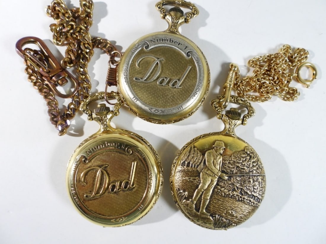 (3) QUARTZ POCKET WATCHES - (2) DAD (1 of 3)