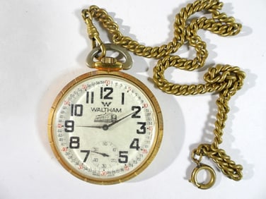 WALTHAM TRAIN POCKET WATCH