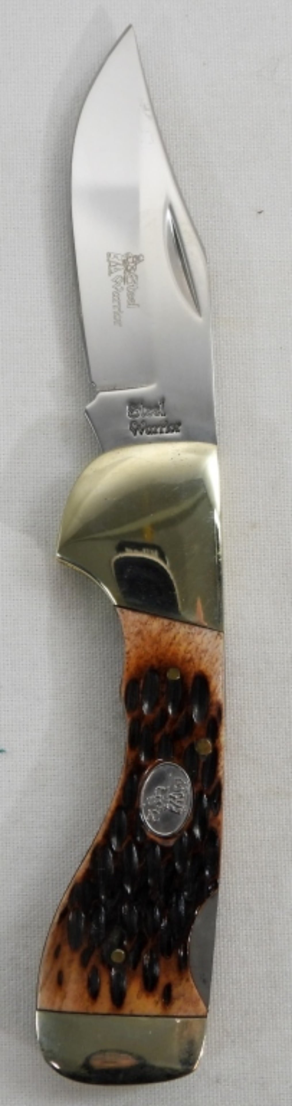 STEEL WARRIOR CHOCTAW SW-105 ASC: NEW IN BOX STEEL WARRIOR COLLECTOR KNIFE RED WALNUT JAGGED BONE HANDLE