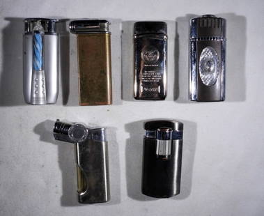 (6) TORCH STYLE  LIGHTERS: SIX TORCH STYLE VINTAGE LIGHTERS. ONE LIGHTS VERY WELL STILL!
