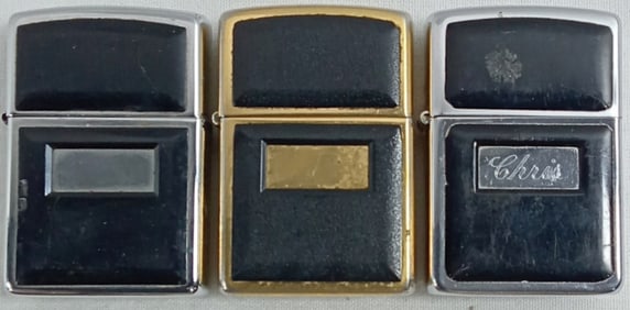 2 FIRED, 1 UNFIRED ULTRALITE ZIPPOS