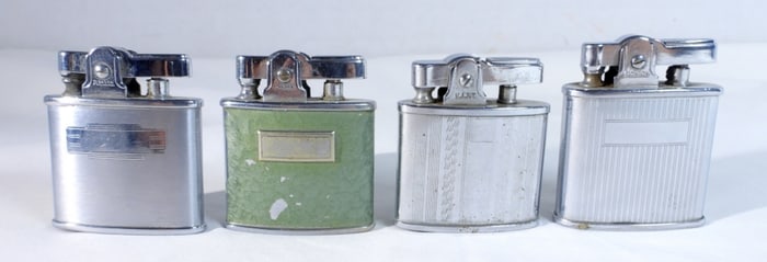 (4) RONSON SILVER TONE LIFT-ARM LIGHTERS