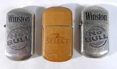 (3) VINTAGE WINSTON FLIP TOP LIGHTERS