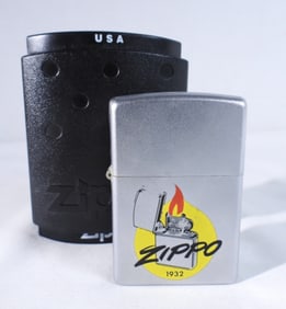 2002 FIRED ZIPPO w/1932 LOGO