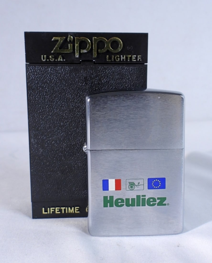 1992 UNFIRED HEULIEZ LOGO ZIPPO: IN A ZIPPO BOX, 1992, UNFIRED