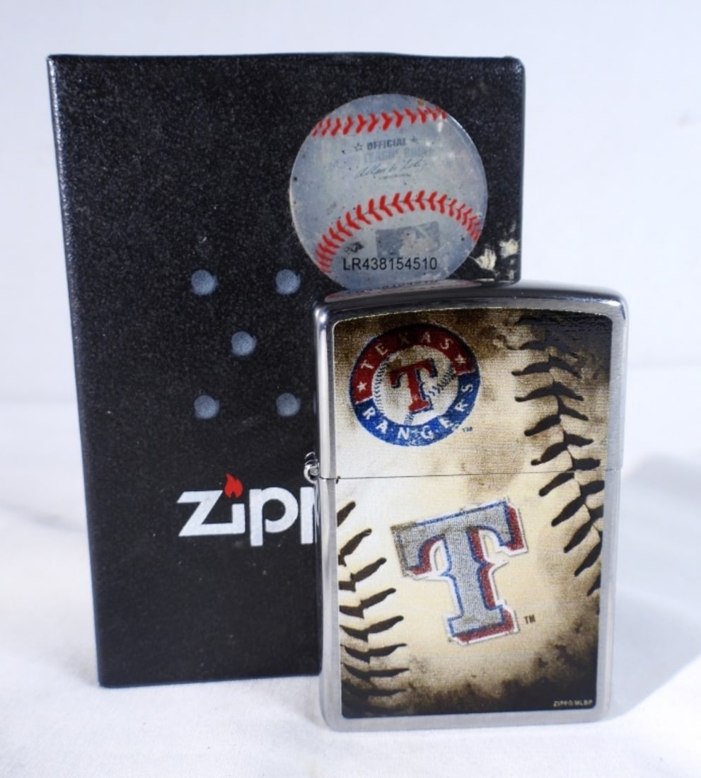 2014 SEALED MLB TEXAS RANGERS ZIPPO: IN ITS ORIGINAL MLB ZIPPO BOX, 2014