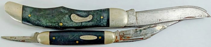 (2) DOUBLE BLADE FOLDING POCKET KNIVES