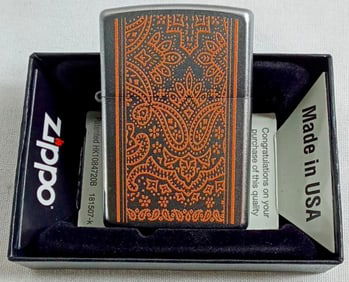 2022 SEALED ORANGE PAISLEY ZIPPO