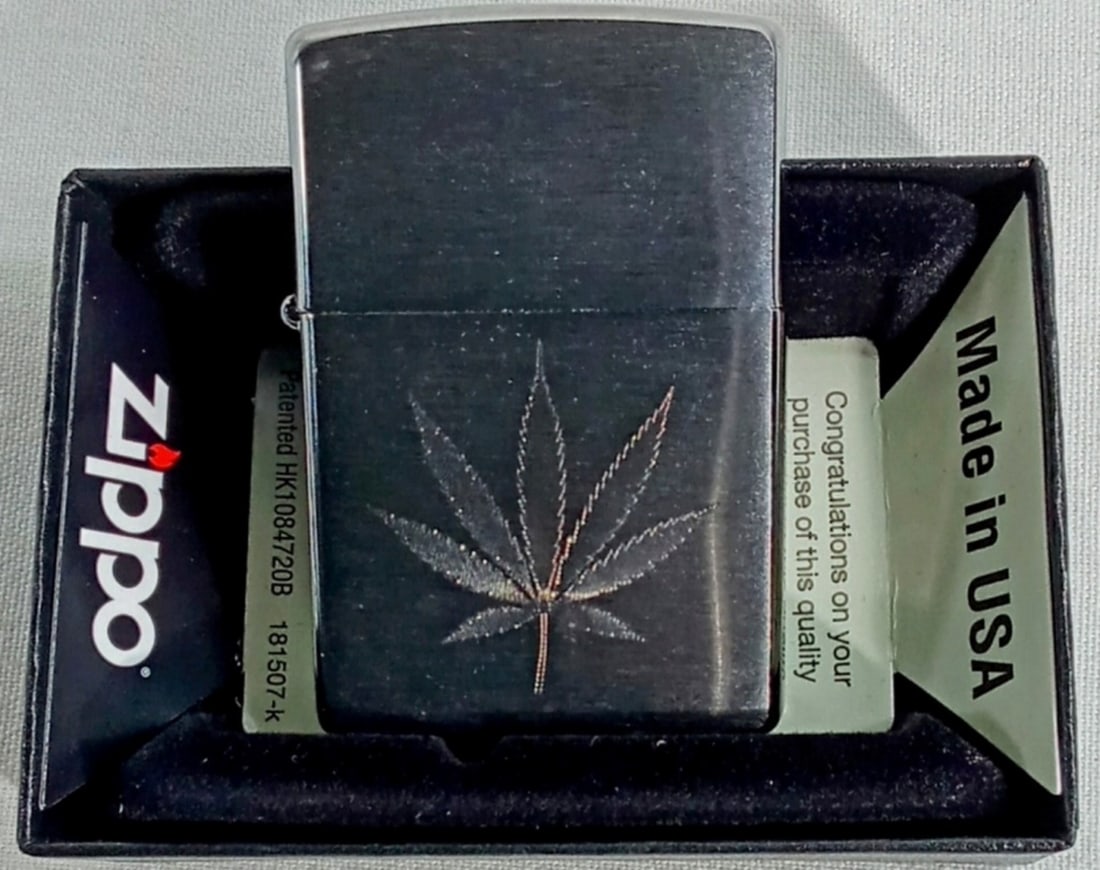 2023 SEALED MARIJUANA LEAF ZIPPO (1 of 3)