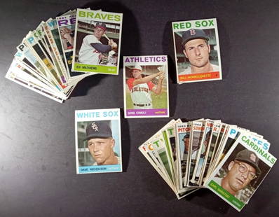 (50) 1960's Topps Mixed Lot Baseball Cards: May have duplicates,1960's Topps vintage mixed lot, mixed conditions