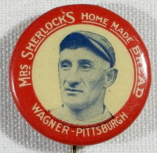 1924 Mrs Sherlock's Honus Wagner Pin: With paper insert on back of pin -