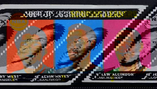 1970/71 Topps #1 Al Cindor,West,Hayes: Heavy paper wrinkle - Still nice color and gloss