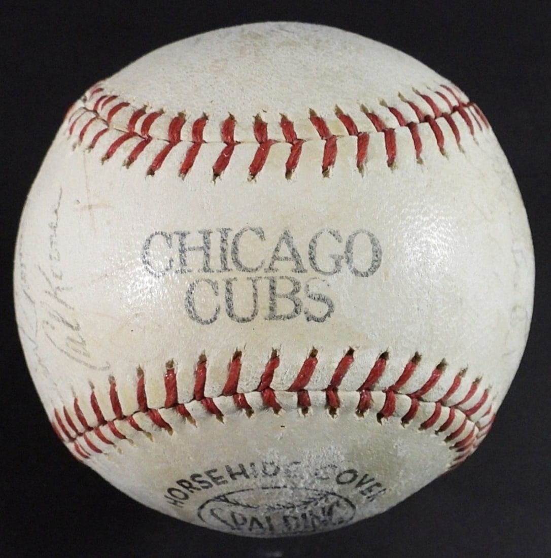 1970s Chicago Cub Team Signed Ball: (27) Signatures- Don Kessinger, Cal Koonce, Rob Gardner & more- Ball is fading and hard to see signatures- No COA and Unverified