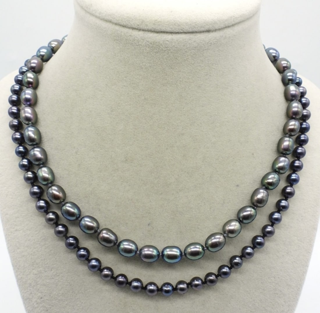 (2)14K BLACK PEARL NECKLACES (1 of 2)