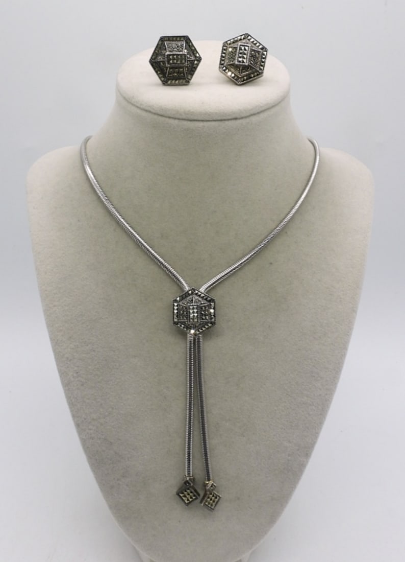 JUDITH JACK 925 LARIAT & EARRING SET (1 of 2)