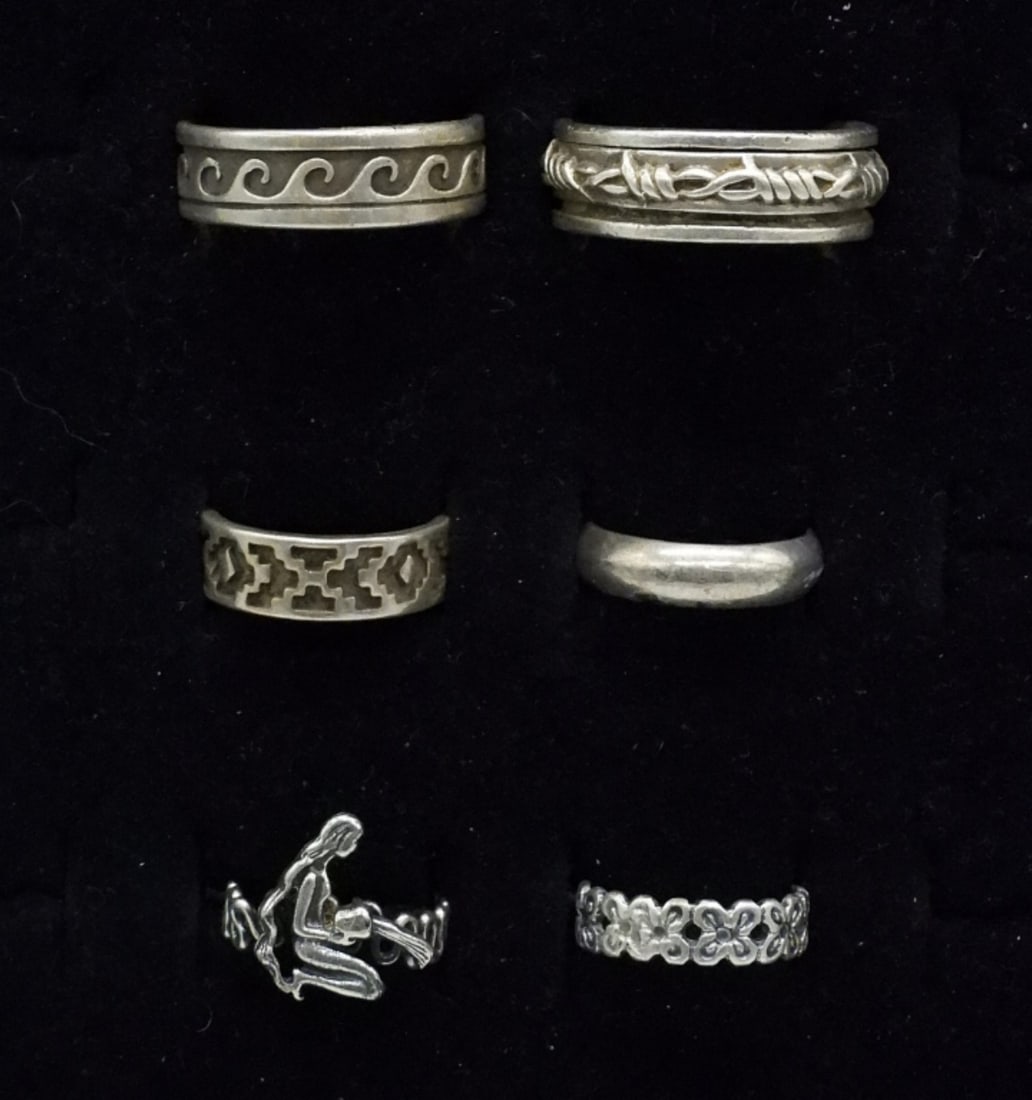 (6) VINTAGE STERLING RING BANDS (1 of 1)