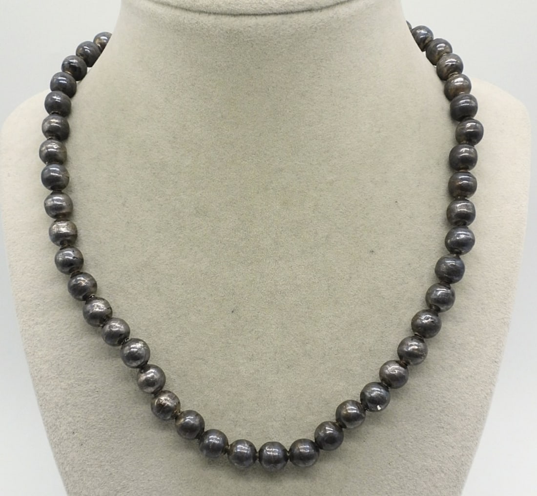 TAXCO STERLING BEADED NECKLACE (1 of 2)