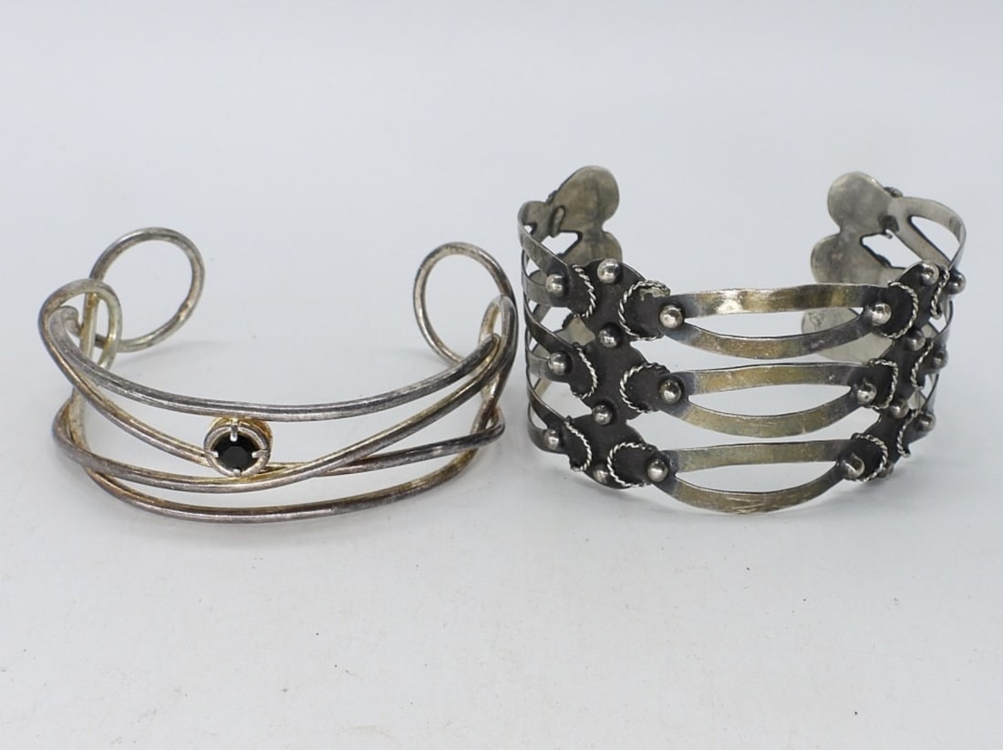 (2) STERLING CUFF BRACELETS (1 of 3)