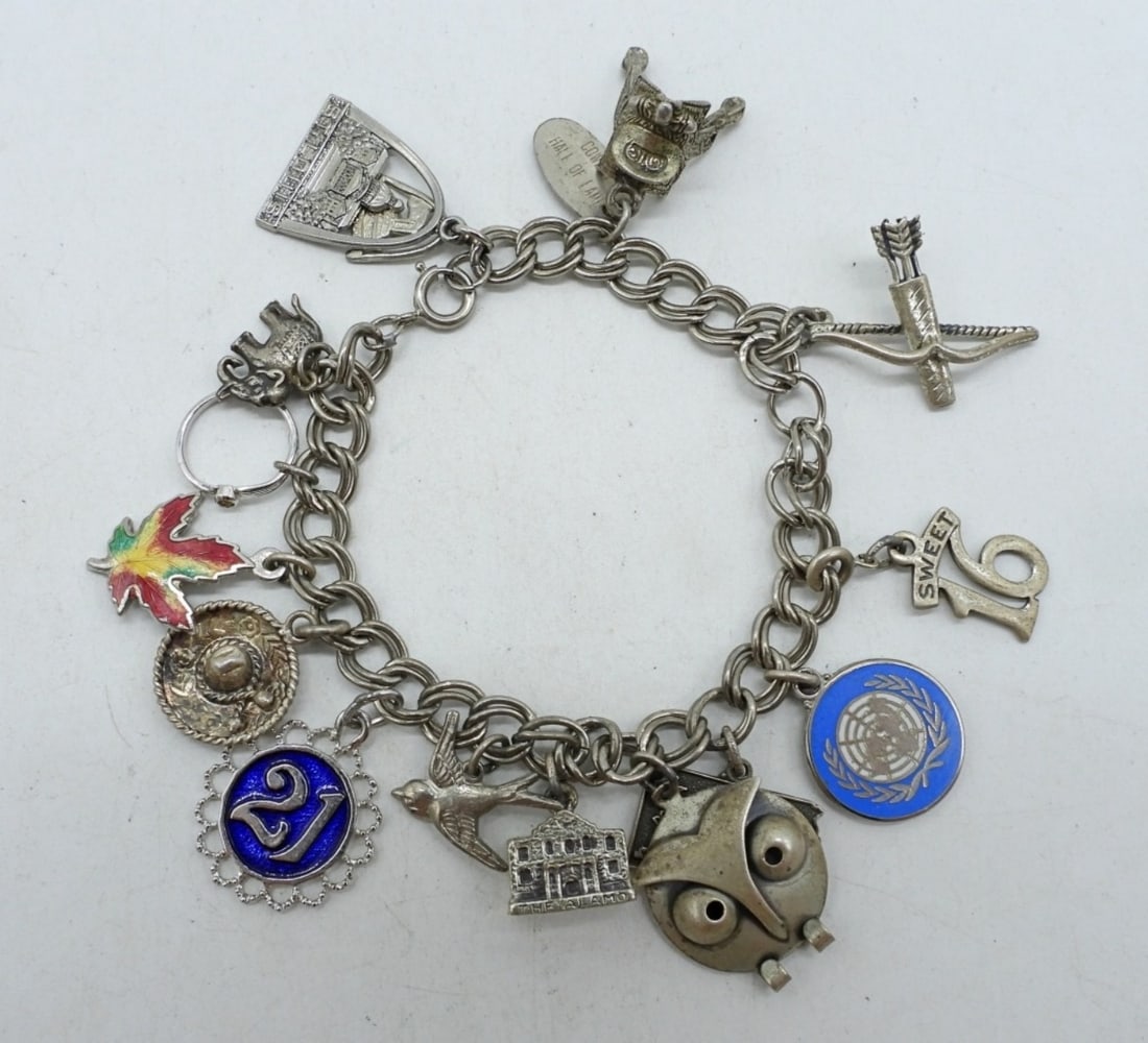 VINTAGE STERLING CHARM BRACELET (1 of 3)