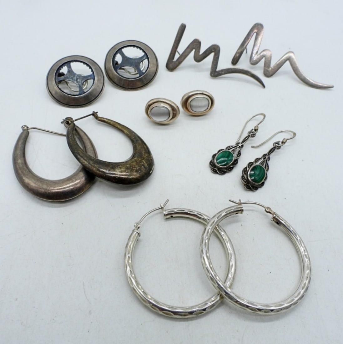 (6) PAIR OF VINTAGE STERLING EARRINGS (1 of 2)