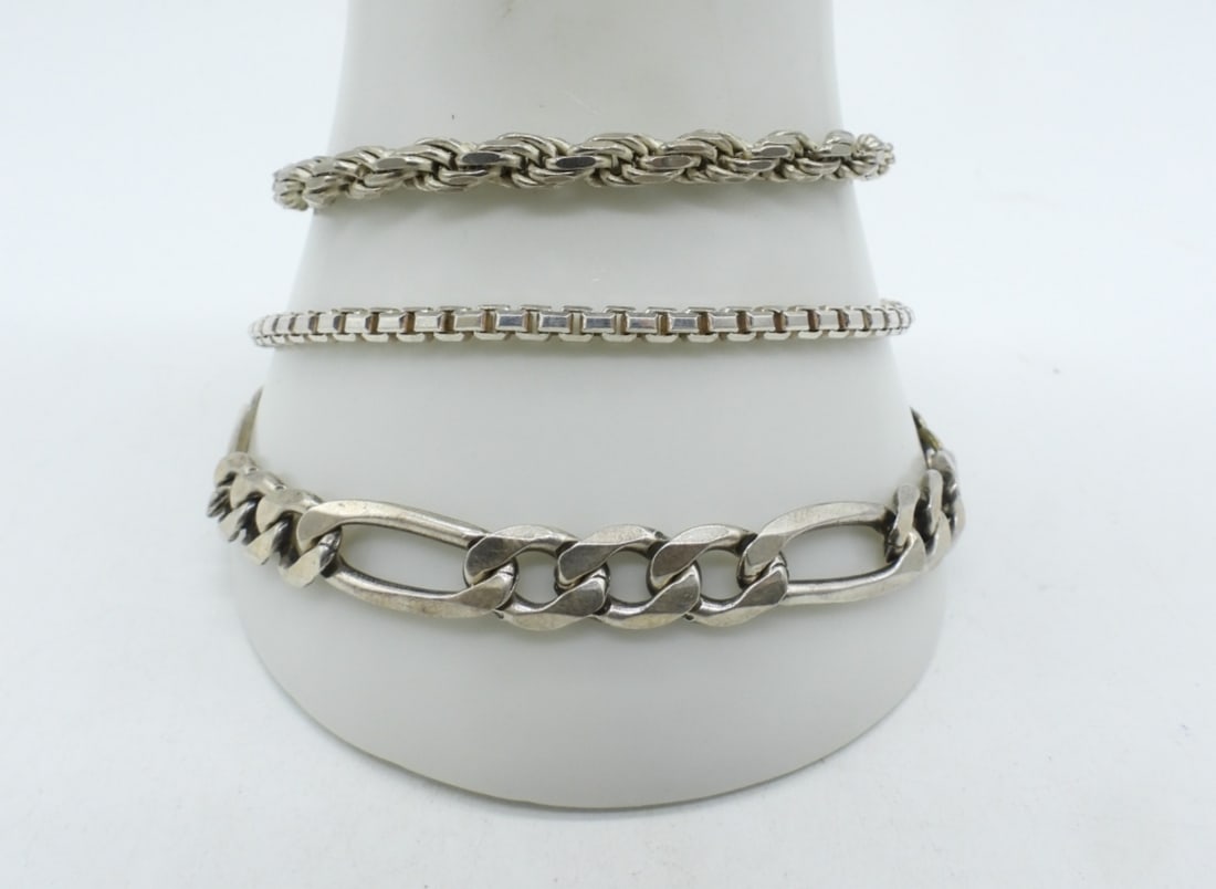 (3) STERLING BRACELETS (1 of 2)