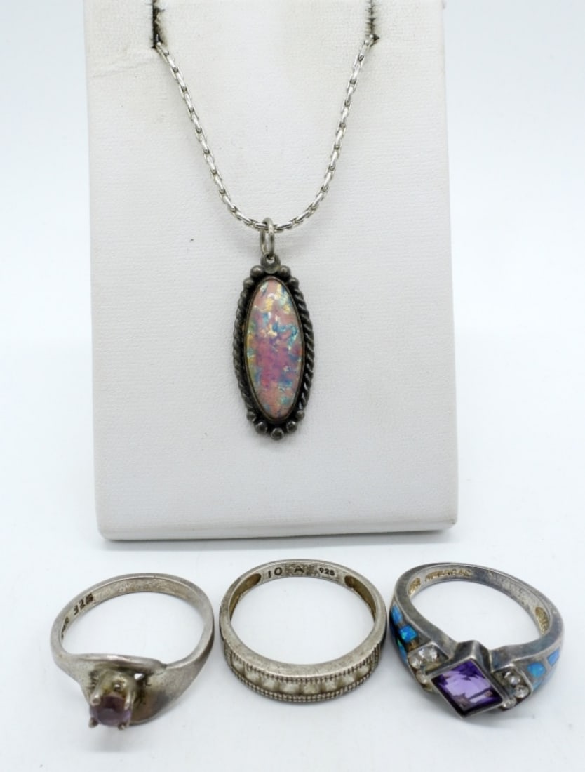 TAXCO 925 RING, OTHER RINGS & NECKLACE (1 of 6)