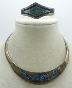 2 MEXICO 925 TURQUOISE INLAY PIECES