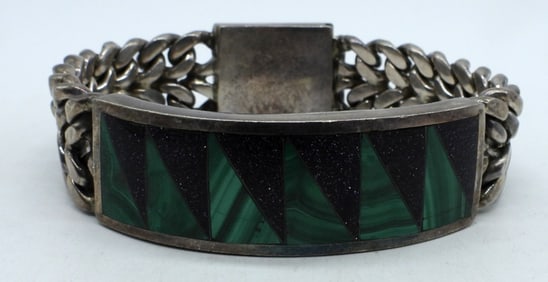TAXCO MALACHITE GOLD STONE BRACELET