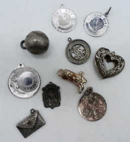 (10) VINTAGE STERLING PENDANTS