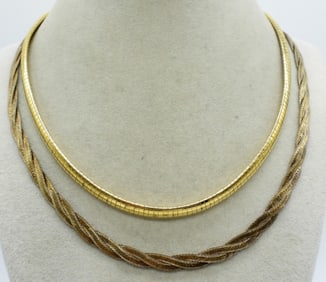 (2) GOLD TONE 925 NECKLACES