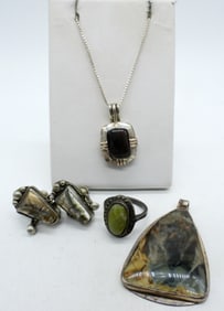 GREEN TURQUOISE, ABALONE VTG 925