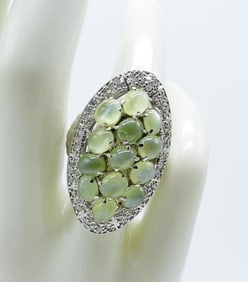 PLATINUM DIAMOND CATS EYE RING