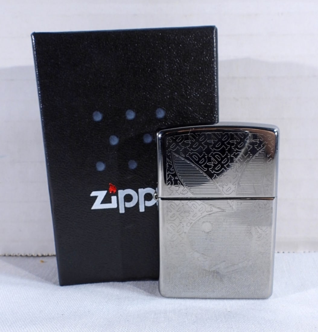 2022 Sealed Zippo Playboy Bunny: In its original box and sealed. Etched with the Playboy Bunny on the front