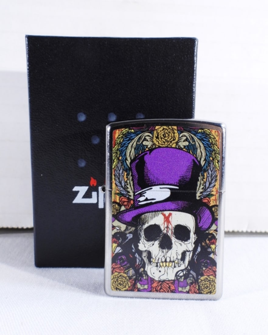 2021 Sealed Zippo Skull Top Hat: In a box, sealed