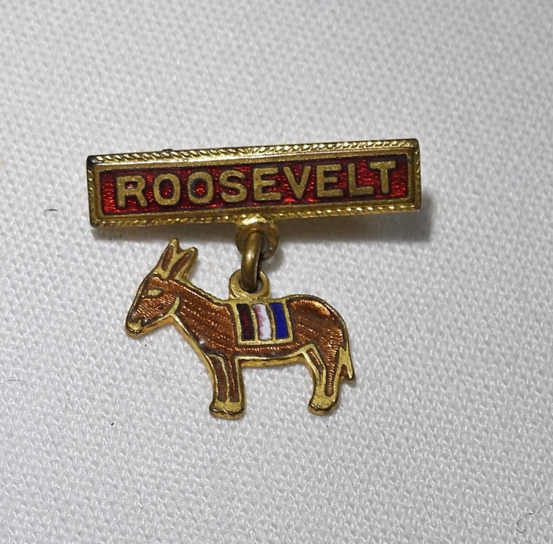 Roosevelt Donkey Campaign Pin: Roosevelt Donkey Campaign Pin