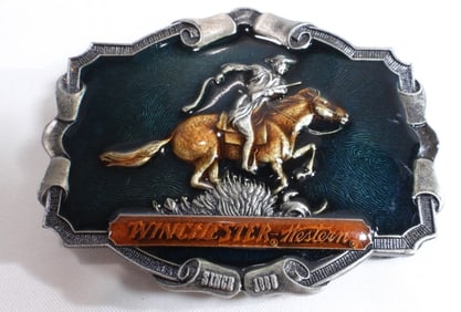 Winchester Western Belt Buckle Enamel H-156