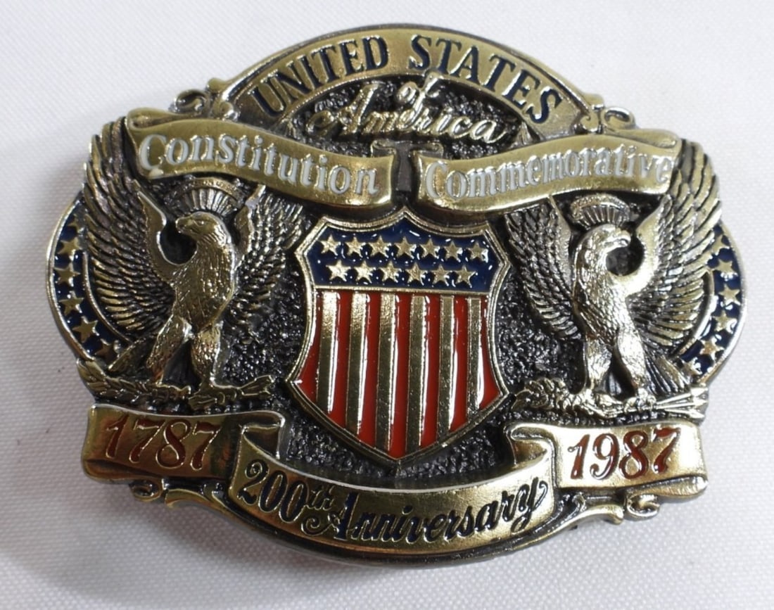 Constitution Commemorative Belt Buckle: 1987 200th USA Limited Edition #26049
