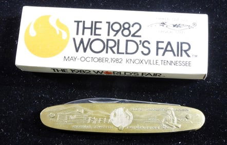 1982 Knoxville Worlds Fair Brass Pocket Knives