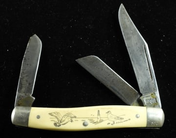 Schrade Scrimshaw Three-Blade Pocket Knife