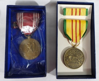 2) WW2 Military Medals in Boxes