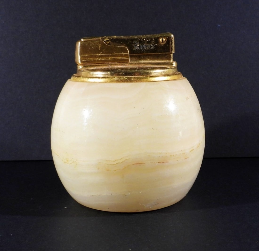 Rogers White Onyx Table Lighter (1 of 3)