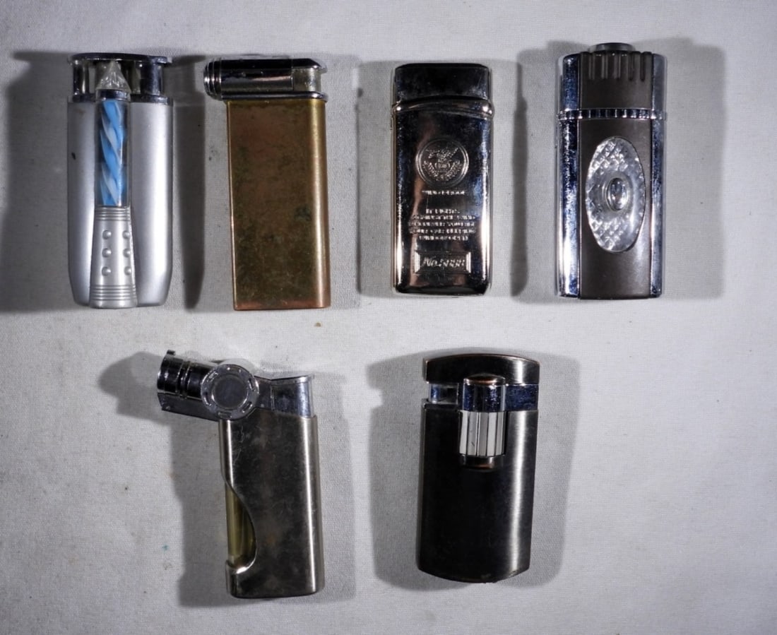 (6) Torch Style Lighters: Six torch style lighters. One lights very well still!