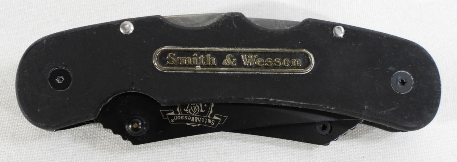 Smith And Wesson Knife: 1852-2002 150th Anniversary (Golden Edition), CH400DLB Cutting horse black double back like new in box