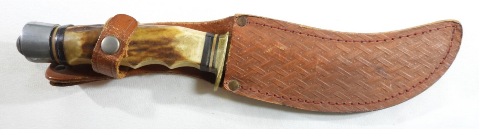 Soligen Germany Fixed Blade Knife: Bone handle and comes with a leather sheath