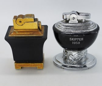 Two Small Table Top Vintage Lighters